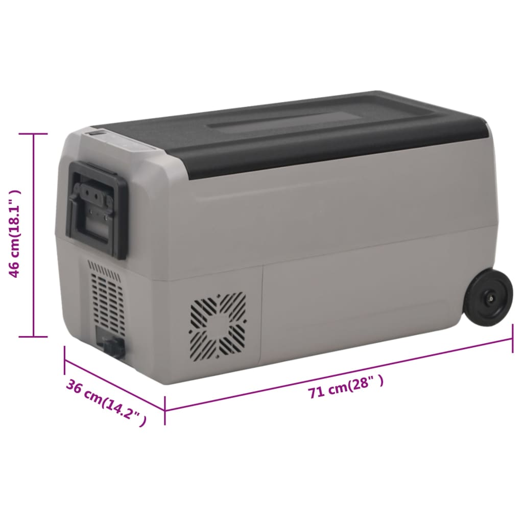 Cool Box with Wheel and Handle Black & Grey 50 L PP & PE