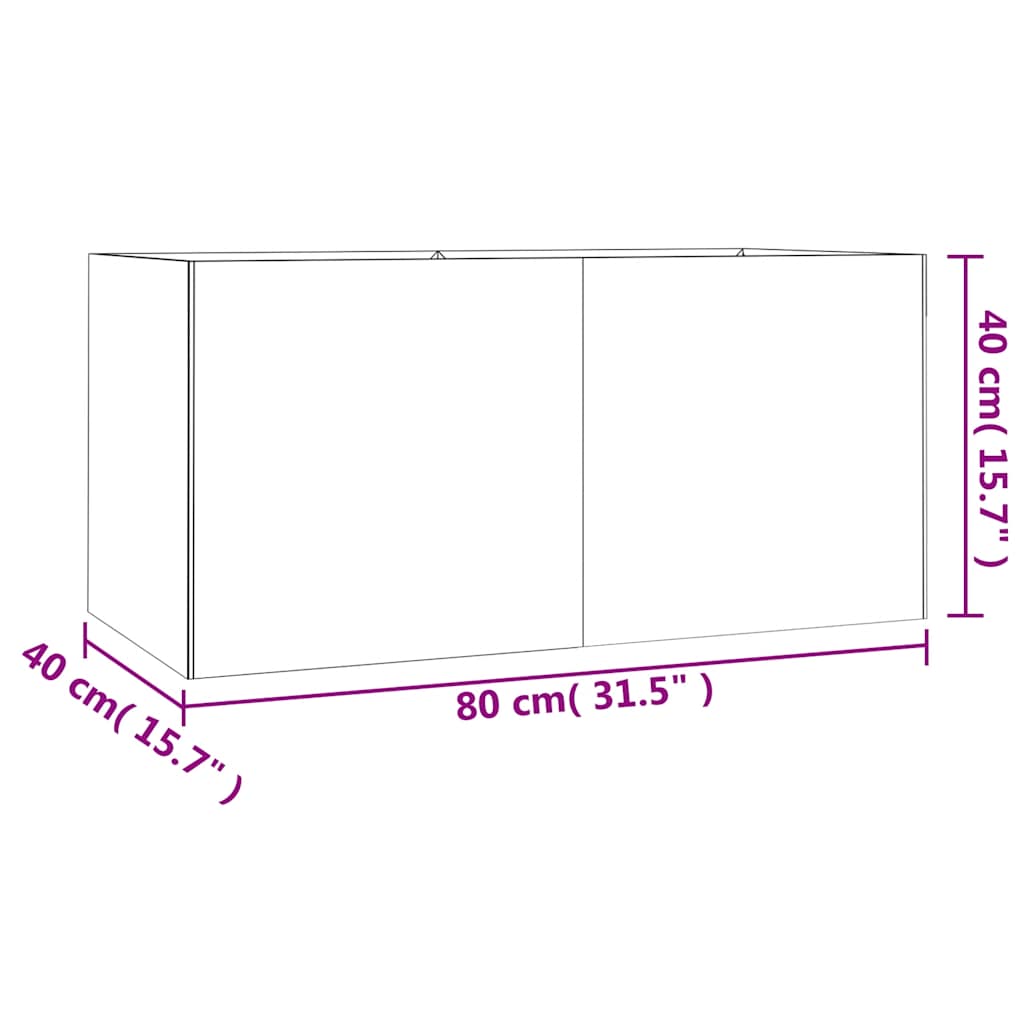 824519 vidaXL Planter 80x40x40 cm Corten Steel