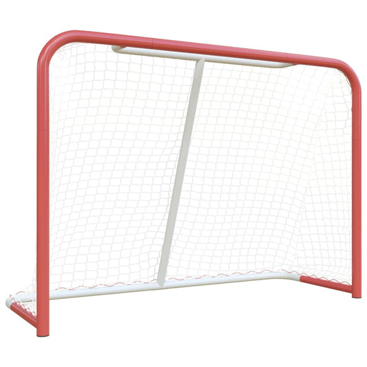 Hockey Goal with Net Red&White 153x60x118 cm Steel&Polyester Hockey Goal with Net Red&White 153x60x118 cm Steel&Polyester