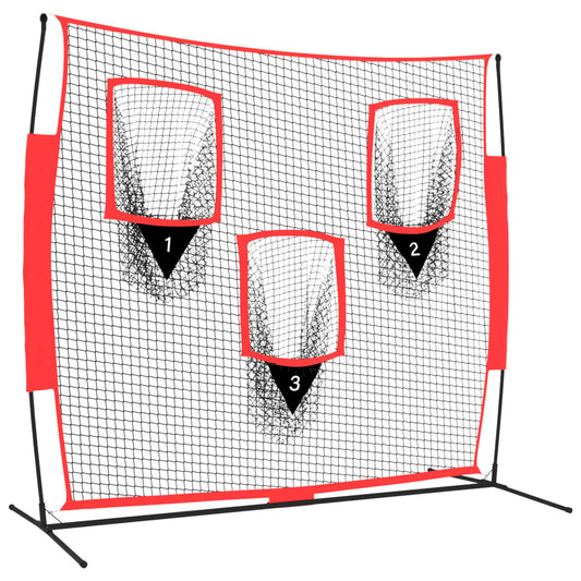 Portable Baseball Net Black and Red 183x105x183 cm Polyester Portable Baseball Net Black and Red 183x105x183 cm Polyester