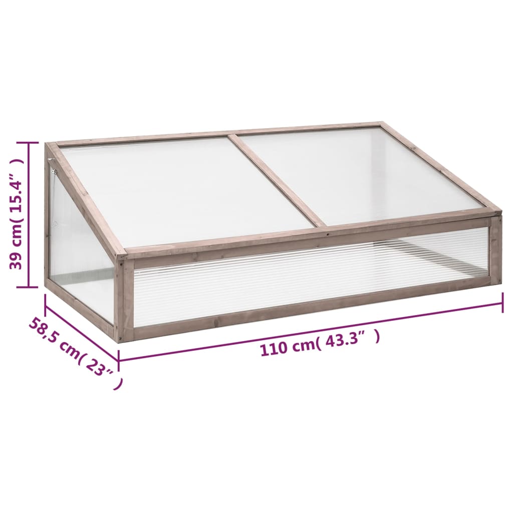 Greenhouse Grey 110x56x39 cm Fir Wood