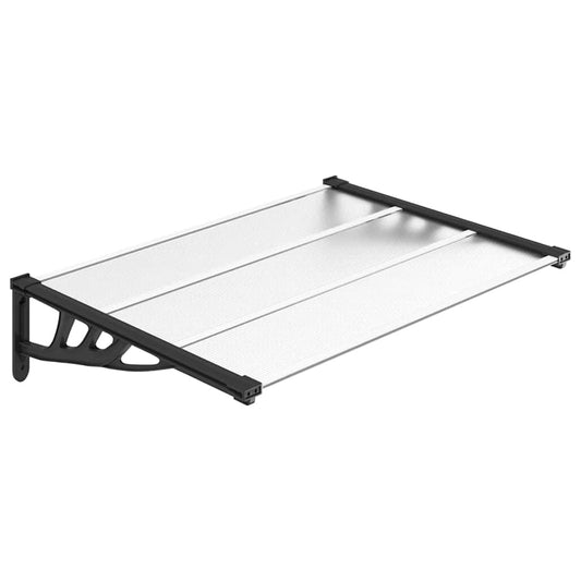 Door Canopy Black and Transparent 122x90 cm Polycarbonate Door Canopy Black and Transparent 122x90 cm Polycarbonate