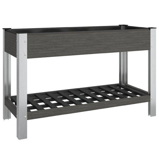 Garden Raised Bed with Shelf Grey 120x50x75 cm WPC Garden Raised Bed with Shelf Grey 120x50x75 cm WPC
