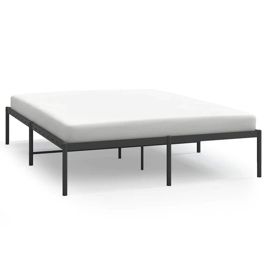 Metal Bed Frame without Mattress Black 140x190cm Metal Bed Frame without Mattress Black 140x190cm