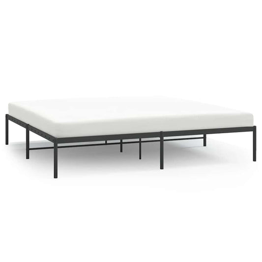 Metal Bed Frame without Mattress Black 183x213cm Metal Bed Frame without Mattress Black 183x213cm