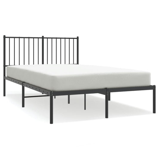 Metal Bed Frame without Mattress with Headboard Black 120x190cm Metal Bed Frame without Mattress with Headboard Black 120x190cm