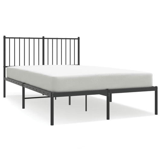 Metal Bed Frame without Mattress with Headboard Black 120x200cm Metal Bed Frame without Mattress with Headboard Black 120x200cm