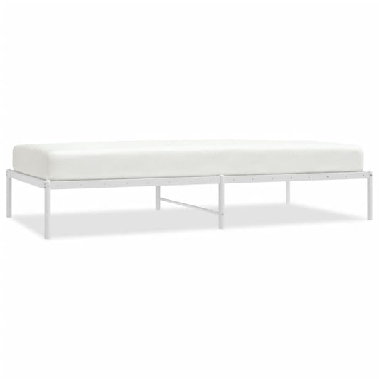 Metal Bed Frame without Mattress White 100x200cm Metal Bed Frame without Mattress White 100x200cm