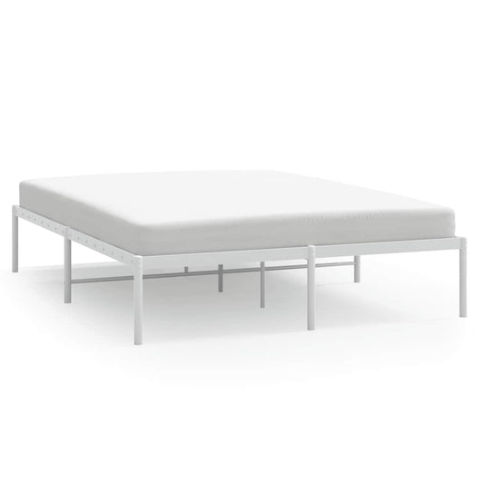 Metal Bed Frame without Mattress White 140x190cm Metal Bed Frame without Mattress White 140x190cm