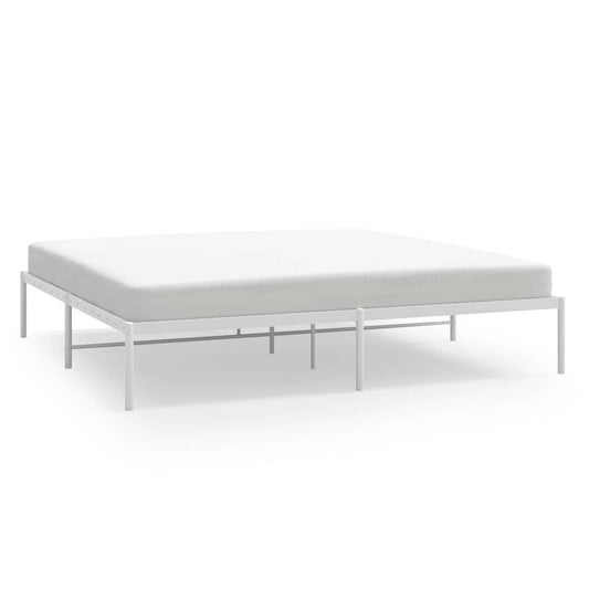 Metal Bed Frame without Mattress White 183x213cm Metal Bed Frame without Mattress White 183x213cm
