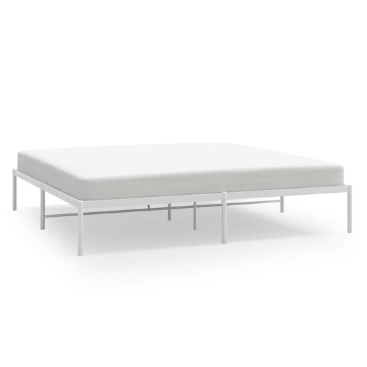 Metal Bed Frame without Mattress White 193x203cm Metal Bed Frame without Mattress White 193x203cm