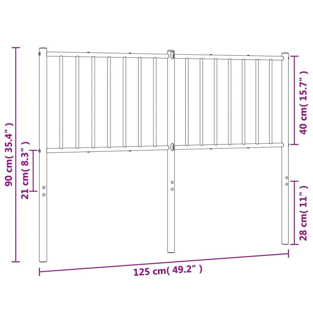 Metal Replace Headboard White 120 cm
