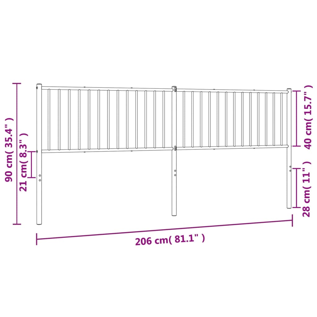 Metal Replace Headboard White 200 cm