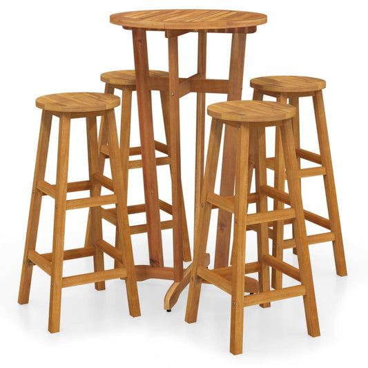 5 Piece Garden Bar Set Solid Wood Acacia 5 Piece Garden Bar Set Solid Wood Acacia