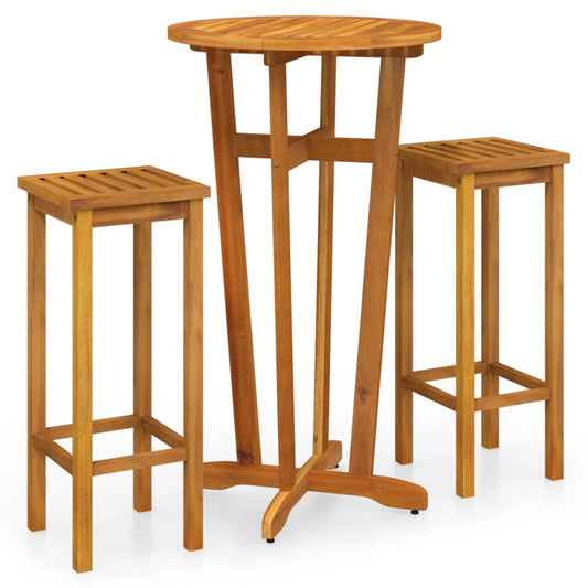3 Piece Garden Bar Set Solid Wood Acacia 3 Piece Garden Bar Set Solid Wood Acacia