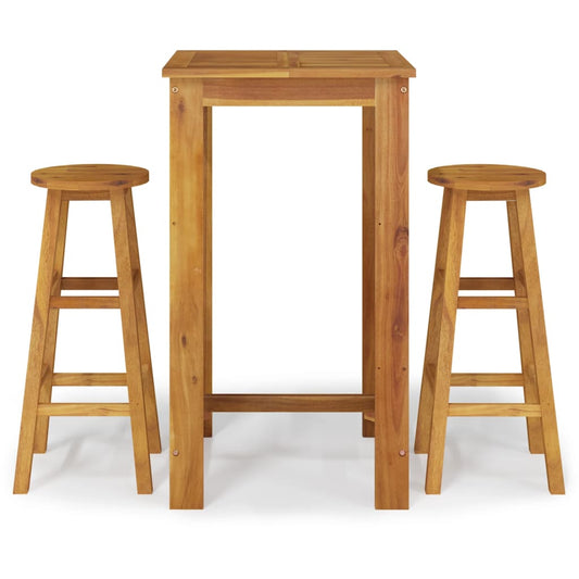 3 Piece Garden Bar Set Solid Wood Acacia 3 Piece Garden Bar Set Solid Wood Acacia