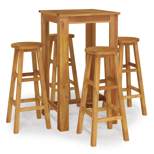 5 Piece Garden Bar Set Solid Wood Acacia 5 Piece Garden Bar Set Solid Wood Acacia