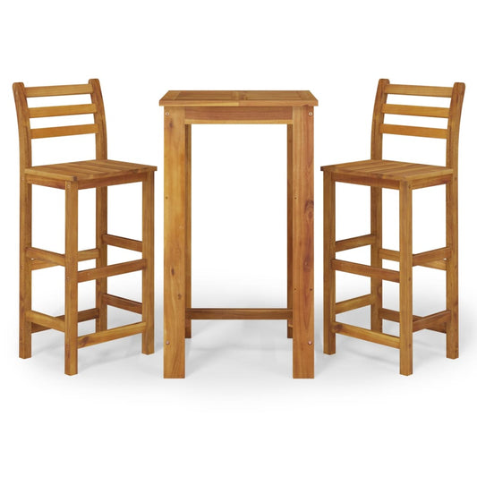 3 Piece Garden Bar Set Solid Wood Acacia 3 Piece Garden Bar Set Solid Wood Acacia