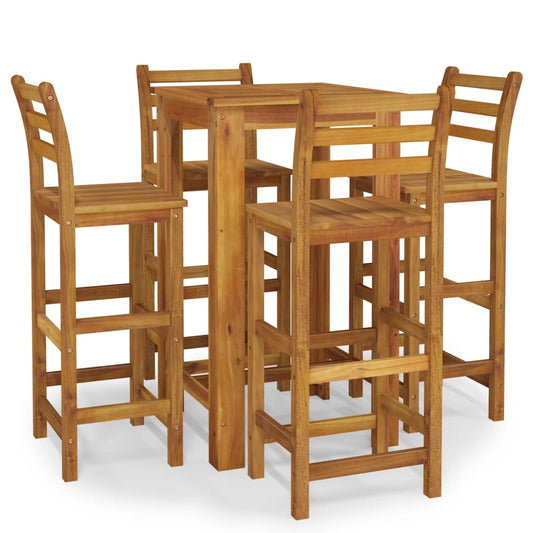 5 Piece Garden Bar Set Solid Wood Acacia 5 Piece Garden Bar Set Solid Wood Acacia