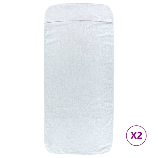 Beach Towels 2 pcs White 60x135 cm Fabric 400 GSM Beach Towels 2 pcs White 60x135 cm Fabric 400 GSM