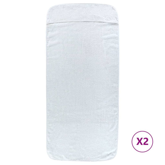 Beach Towels 2 pcs White 75x200 cm Fabric 400 GSM Beach Towels 2 pcs White 75x200 cm Fabric 400 GSM