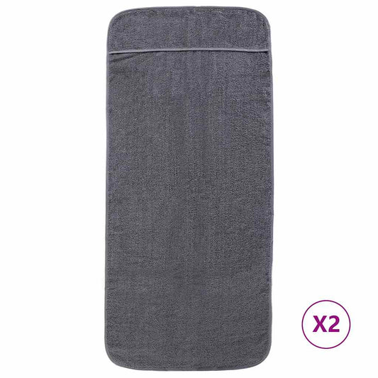 Beach Towels 2 pcs Anthracite 60x135 cm Fabric 400 GSM Beach Towels 2 pcs Anthracite 60x135 cm Fabric 400 GSM