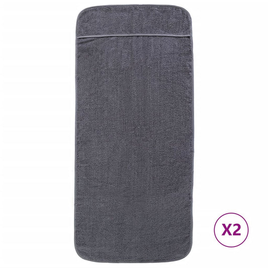 Beach Towels 2 pcs Anthracite 75x200 cm Fabric 400 GSM Beach Towels 2 pcs Anthracite 75x200 cm Fabric 400 GSM