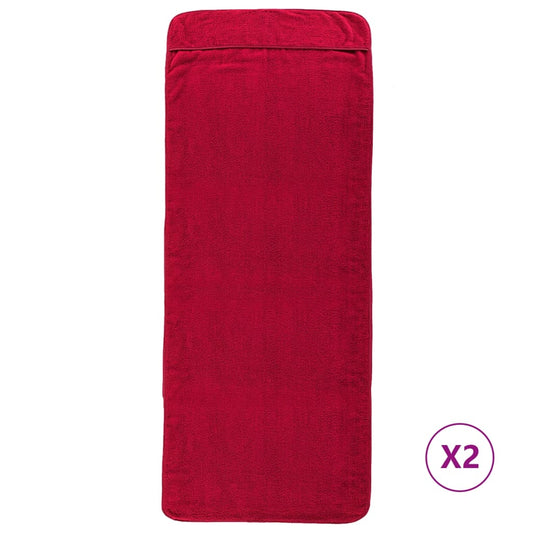 Beach Towels 2 pcs Burgundy 60x135 cm Fabric 400 GSM Beach Towels 2 pcs Burgundy 60x135 cm Fabric 400 GSM