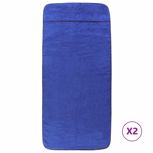 Beach Towels 2 pcs Royal Blue 75x200 cm Fabric 400 GSM Beach Towels 2 pcs Royal Blue 75x200 cm Fabric 400 GSM