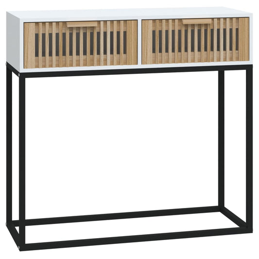 Console Table White 80x30x75 cm Engineered Wood and Iron Console Table White 80x30x75 cm Engineered Wood and Iron