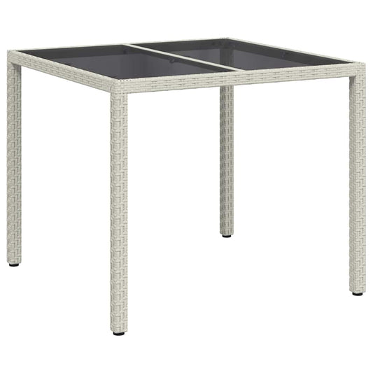 Garden Table White 90 x 90 x 75 cm Poly Rattan Garden Table White 90 x 90 x 75 cm Poly Rattan