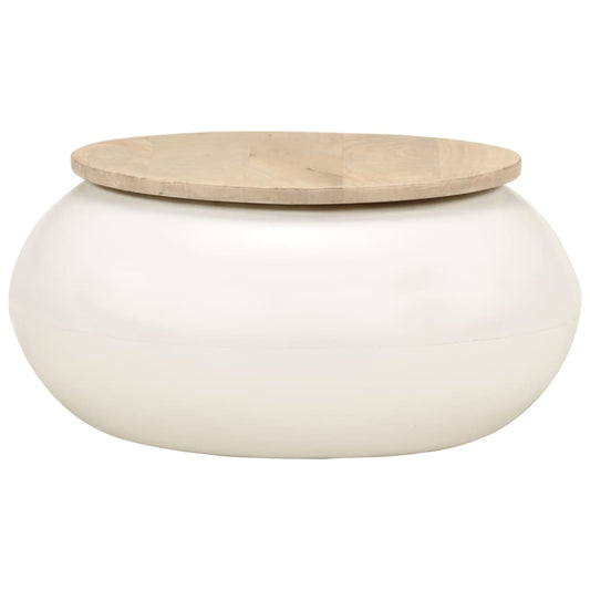 Coffee Table White 51x51x27 cm Solid Wood Mango Coffee Table White 51x51x27 cm Solid Wood Mango