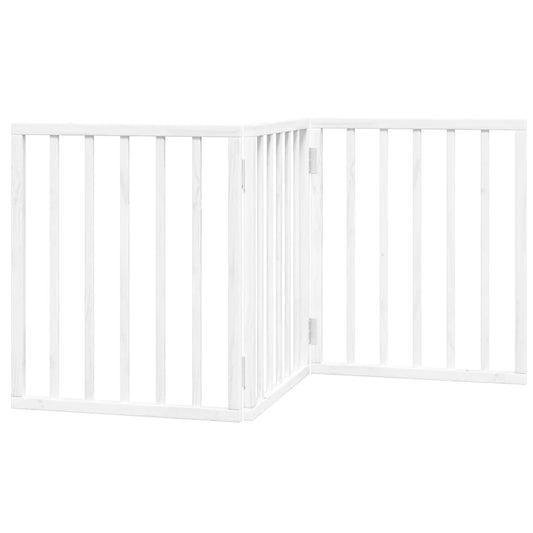 Dog Gate Foldable 3 Panels White 150 cm Poplar Wood Dog Gate Foldable 3 Panels White 150 cm Poplar Wood