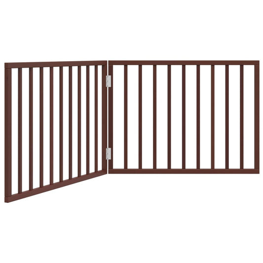 Dog Gate Foldable 2 Panels Brown 160 cm Poplar Wood Dog Gate Foldable 2 Panels Brown 160 cm Poplar Wood