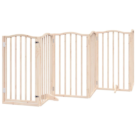 Dog Gate with Door Foldable 6 Panels 300 cm Poplar Wood Dog Gate with Door Foldable 6 Panels 300 cm Poplar Wood