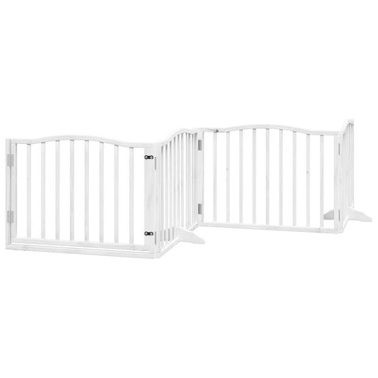 Dog Gate with Door Foldable 4 Panels White 320 cm Poplar Wood Dog Gate with Door Foldable 4 Panels White 320 cm Poplar Wood