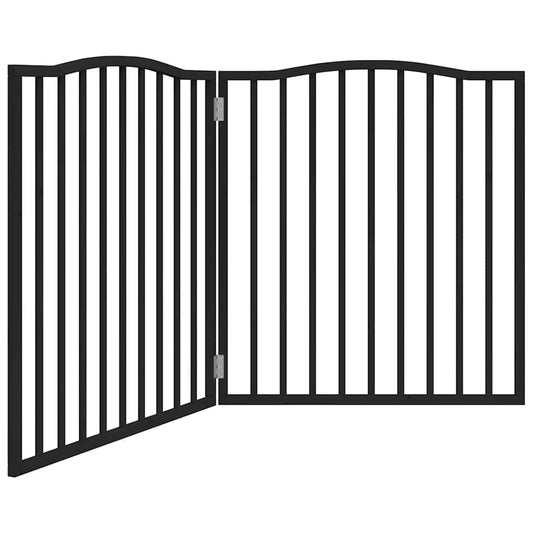 Dog Gate Foldable 2 Panels Black 160 cm Poplar Wood Dog Gate Foldable 2 Panels Black 160 cm Poplar Wood