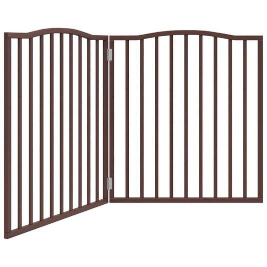 Dog Gate Foldable 2 Panels Brown Oak 160 cm Poplar Wood Dog Gate Foldable 2 Panels Brown Oak 160 cm Poplar Wood