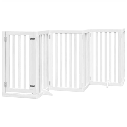 Dog Gate with Door Foldable 6 Panels White 300 cm Poplar Wood Dog Gate with Door Foldable 6 Panels White 300 cm Poplar Wood