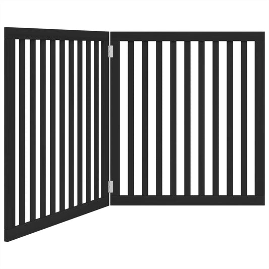 Dog Gate Foldable 2 Panels Black 160 cm Poplar Wood Dog Gate Foldable 2 Panels Black 160 cm Poplar Wood