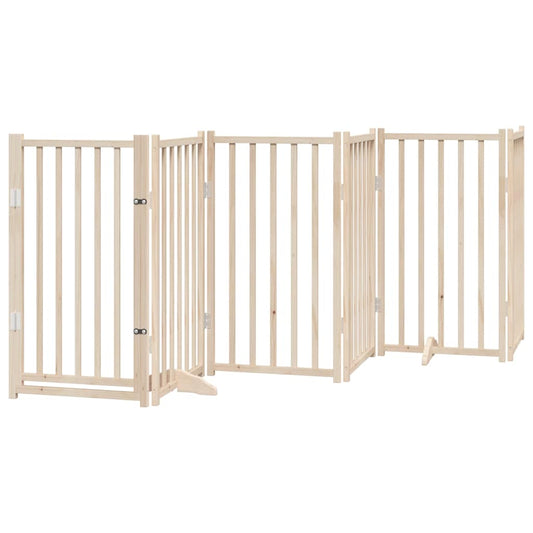 Dog Gate with Door Foldable 6 Panels 300 cm Solid Wood Fir Dog Gate with Door Foldable 6 Panels 300 cm Solid Wood Fir