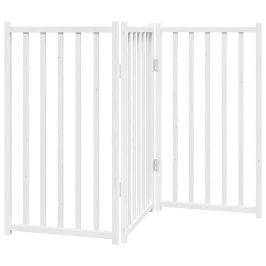 Dog Gate Foldable 3 Panels White 150 cm Solid Wood Fir Dog Gate Foldable 3 Panels White 150 cm Solid Wood Fir