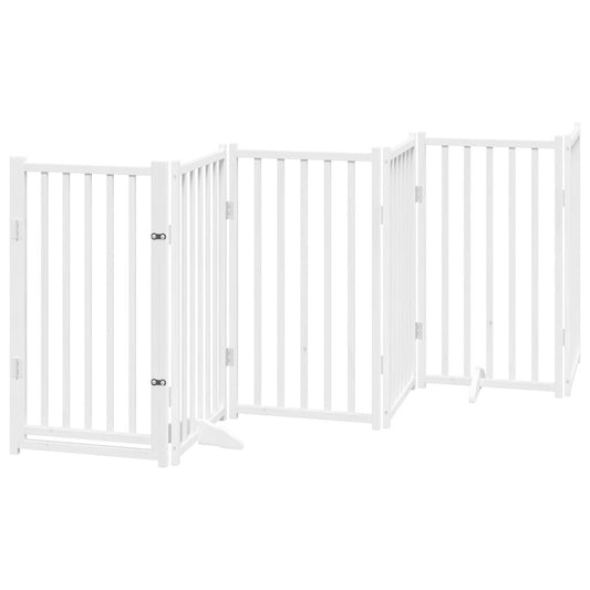 Dog Gate with Door Foldable 6 Panels White 300 cm Solid Wood Fir Dog Gate with Door Foldable 6 Panels White 300 cm Solid Wood Fir