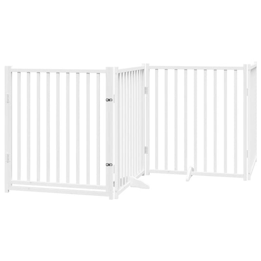 Dog Gate with Door Foldable 4 Panels White 320 cm Solid Wood Fir Dog Gate with Door Foldable 4 Panels White 320 cm Solid Wood Fir