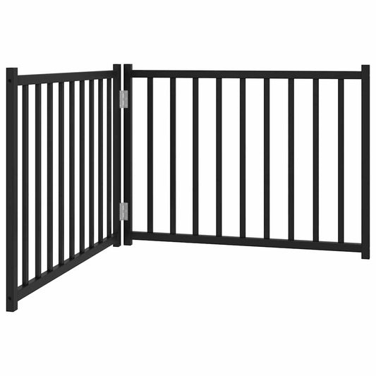 Dog Gate Foldable 2 Panels Black 160 cm Solid Wood Fir Dog Gate Foldable 2 Panels Black 160 cm Solid Wood Fir