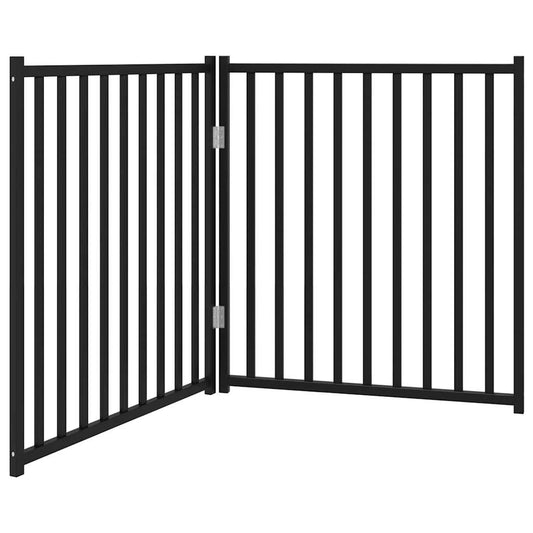 Dog Gate Foldable 2 Panels Black 160 cm Solid Wood Fir Dog Gate Foldable 2 Panels Black 160 cm Solid Wood Fir