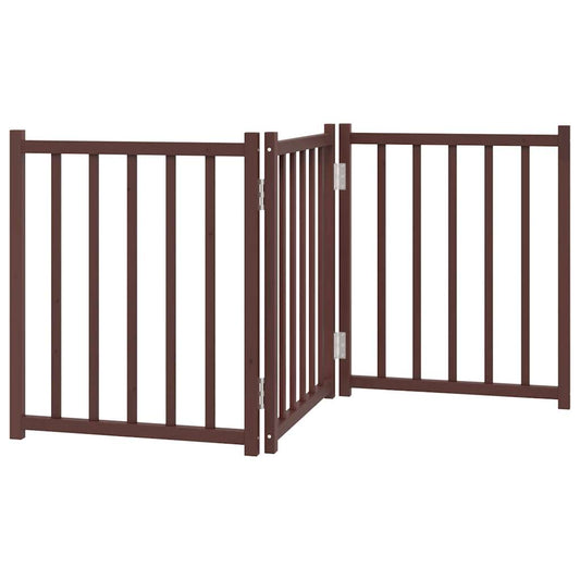 Dog Gate Foldable 3 Panels Brown Oak 150 cm Solid Wood Fir Dog Gate Foldable 3 Panels Brown Oak 150 cm Solid Wood Fir