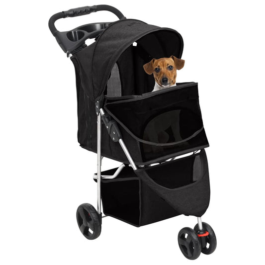 Folding Dog Stroller Black 80x46x98 cm Oxford Fabric Folding Dog Stroller Black 80x46x98 cm Oxford Fabric