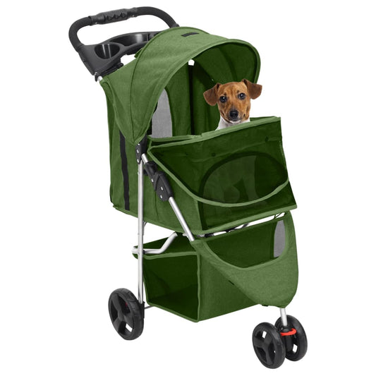 Folding Dog Stroller Green 80x46x98 cm Oxford Fabric Folding Dog Stroller Green 80x46x98 cm Oxford Fabric