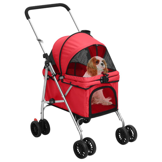 Folding Dog Stroller Red 76x50x100 cm Oxford Fabric Folding Dog Stroller Red 76x50x100 cm Oxford Fabric